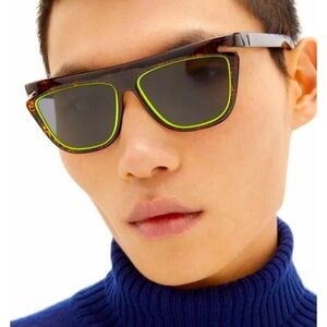 Fendi Tortoise and Neon Yellow Sunglasses